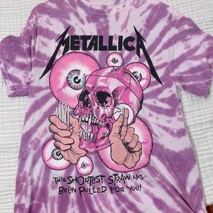 Purple and white tie dye metallica shirt